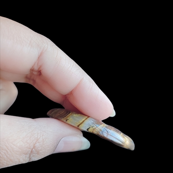 Brown Tiger Iron Gem Tone Oivary Pendant beads 7mm - Picture 5 of 5